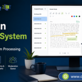 On Screen Marking System showing digital answer sheet evaluation and examiner workflow